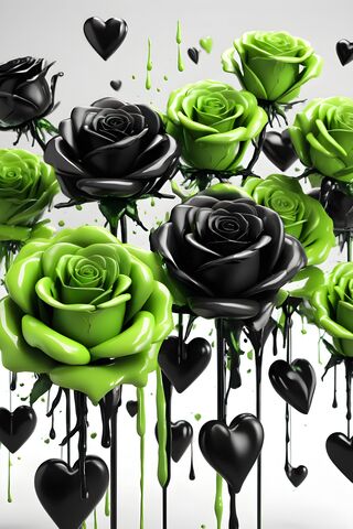 Black and Green Roses