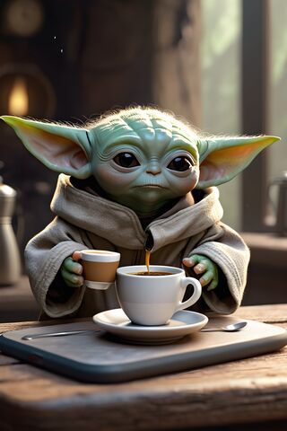 The Cozy Coffee Moment with Baby Yoda ☕✨