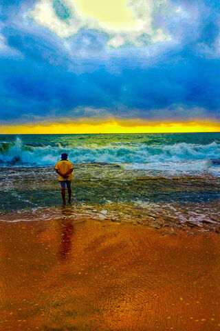 Serene Sunset by the Se..