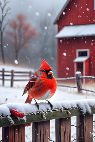 Beautiful Winter Day Cardinal