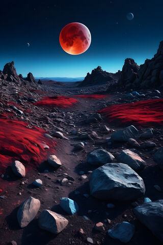 Cosmic Red Landscape 🌌🌑