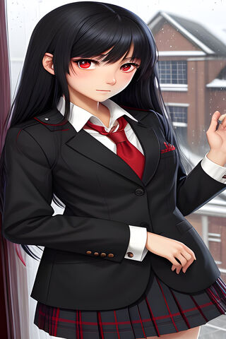 Black Hair & Red Eyes