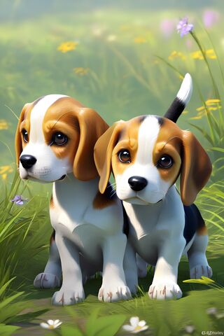 Adorable Beagle Buddies 🐶🌼