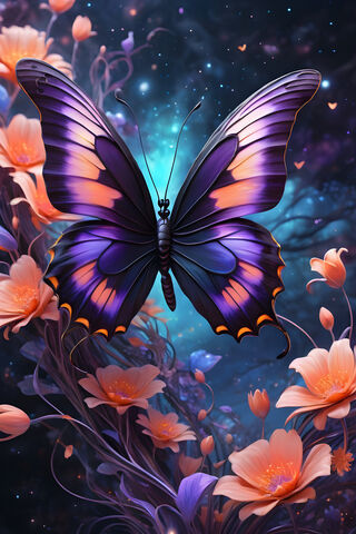 Butterfly & Flowers