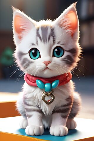 Adorable Kitten with He..