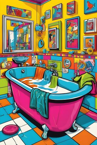 Vibrant Bathroom Bliss ..
