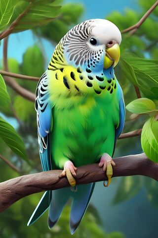Birds, Budgies, Colourful