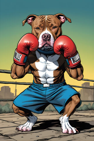 Bully Pitbull With Boxing Gloves