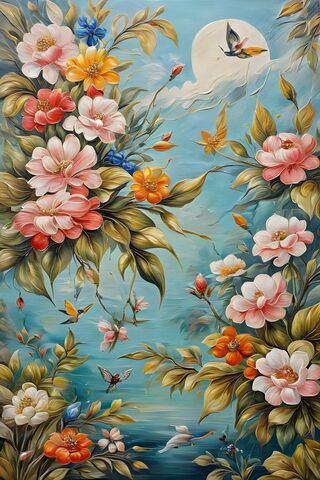 Bunch Of Pretty Flower's Oil Painting