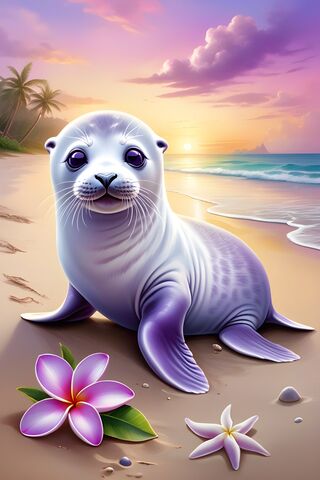 Adorable Seal at Sunset 🌅🐾