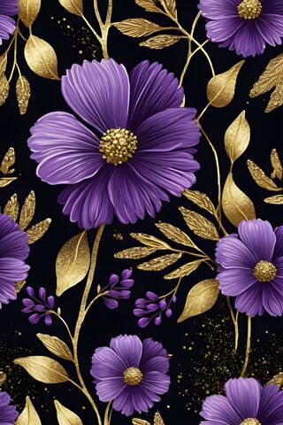 Elegant Purple Floral P..