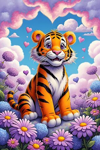 Baby Tigger In A Field Of Daisies