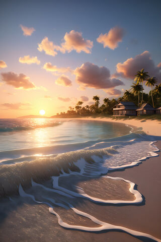 Serene Sunset at the Be..