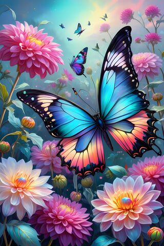 Beautiful Butterfly's & Dahlias