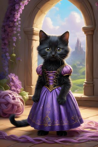 Royal Feline in Purple