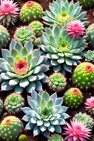 🌵 Succulent Paradise: A Colorful Oasis 🌸