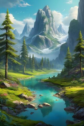 Serene Mountain Paradise 🌲🏞️
