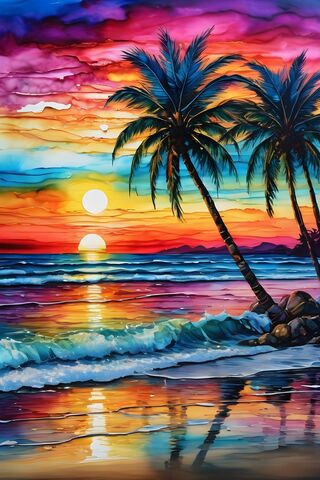 Sunset Serenity: A Tropical Dream 🌅🌴