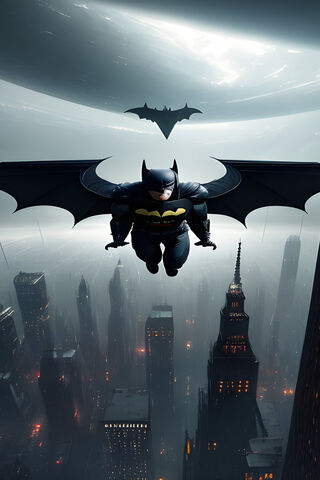 Batman Soars Over Gotha..