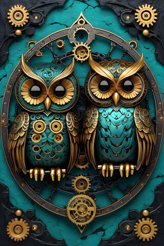 スチームパンクなフクロウ：時の守護者 🦉 ⚙ ️壁紙 - PHONEKY