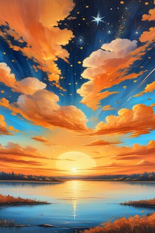 Serene Sunset Over Tranquil Waters 🌅✨
