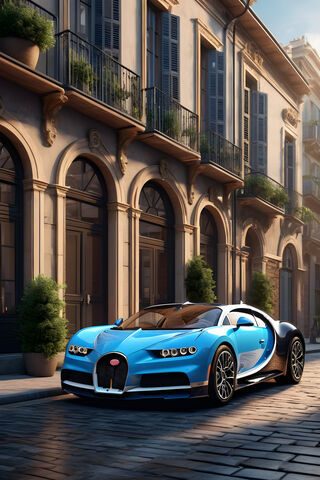 Bugatti Chiron White and Blue