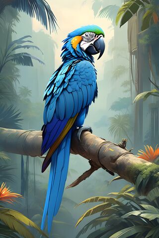 Majestic Macaw in the Jungle 🌿🦜