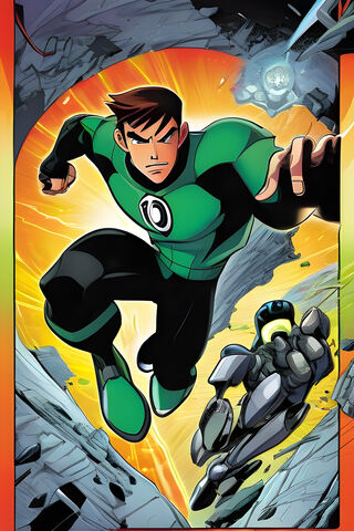Green Lantern in Action..