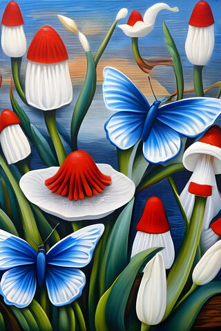 Blue White Butterflies