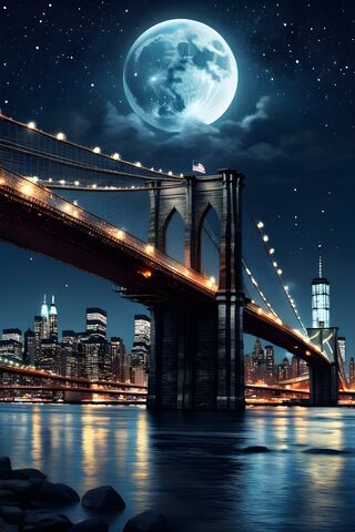 Brooklyn Bridge Moonlig..