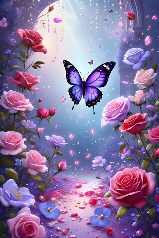 Beautiful Roses & Butterfly's