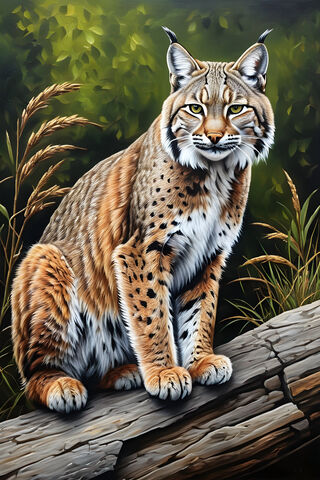 Bobcat Oil Painting