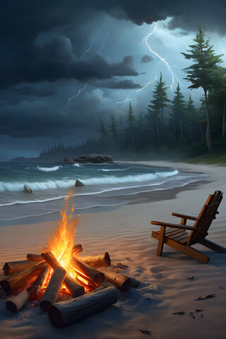 Beach Bonfire Storm