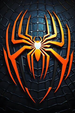 Black and Orange Spiderman Logo