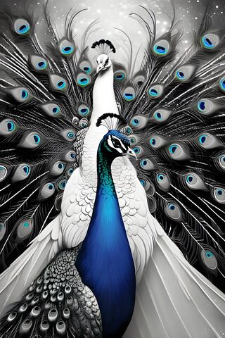 Black & White Peacock