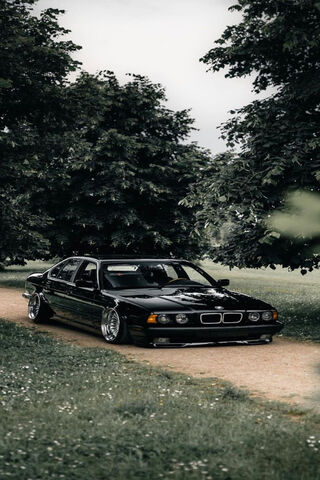 Sleek Black Beauty on the Path 🚗✨