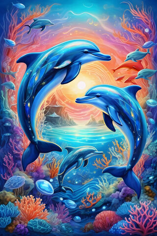 Ocean Harmony: Dance of the Dolphins 🌊🐬