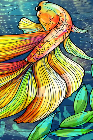 Vibrant Goldfish in a Dreamy Pond 🐠✨