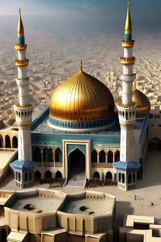 Majestic Mosque with Golden Dome