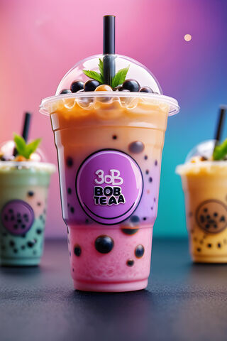 Colorful Bubble Tea Delight 🍹✨