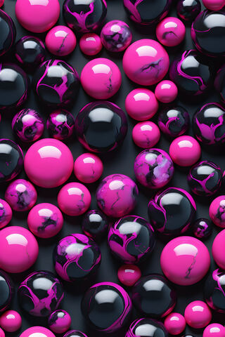 Vibrant Pink and Black Orbs 🌟