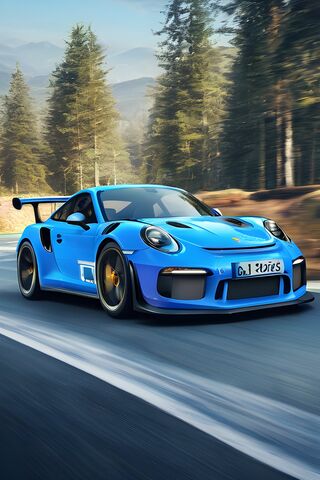 Speed Meets Style: The Blue Porsche GT3 RS 🚗💨