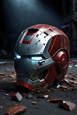 Broken Iron Man Helmet