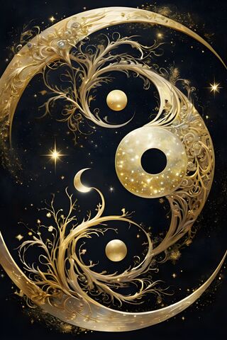 Black and Gold Ying Yang