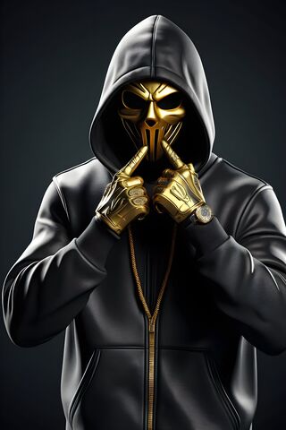 Black and Gold Masked Gangster