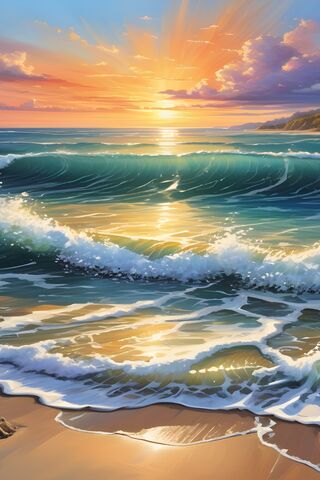 Golden Waves at Dusk 🌅🌊