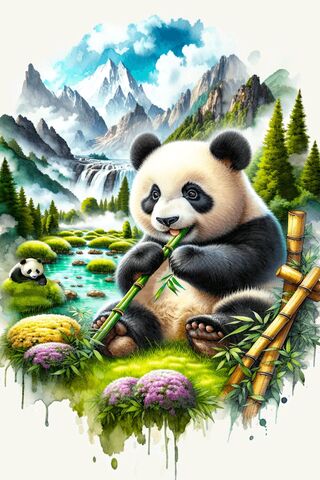 Playful Panda in Paradise 🐼🌿
