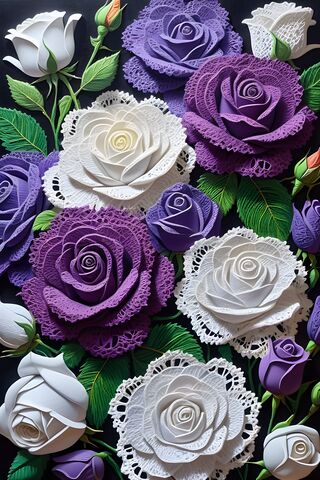 Brooklyn White Roses Made Out Of Paper Doilies