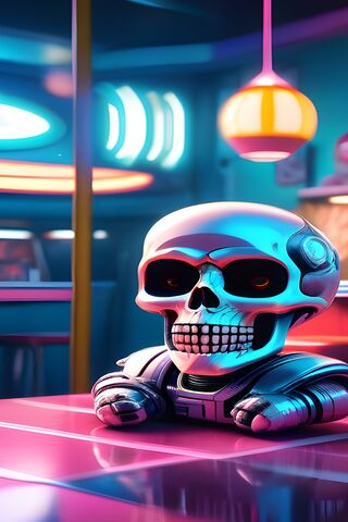 Futuristic Skull in Neon Vibes 💀✨