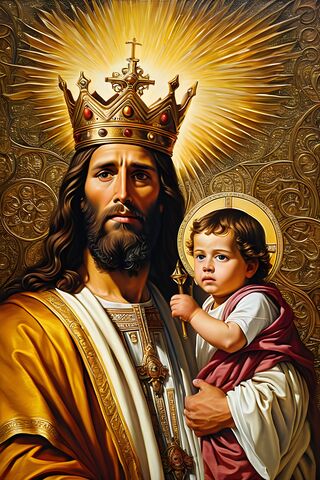 Baby Jesus With His Father Yahweh